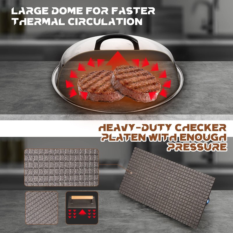 Tessco Griddle Accessories 3 Pcs 12.6 Inch Dome Cheese Melting Round Basting gallery