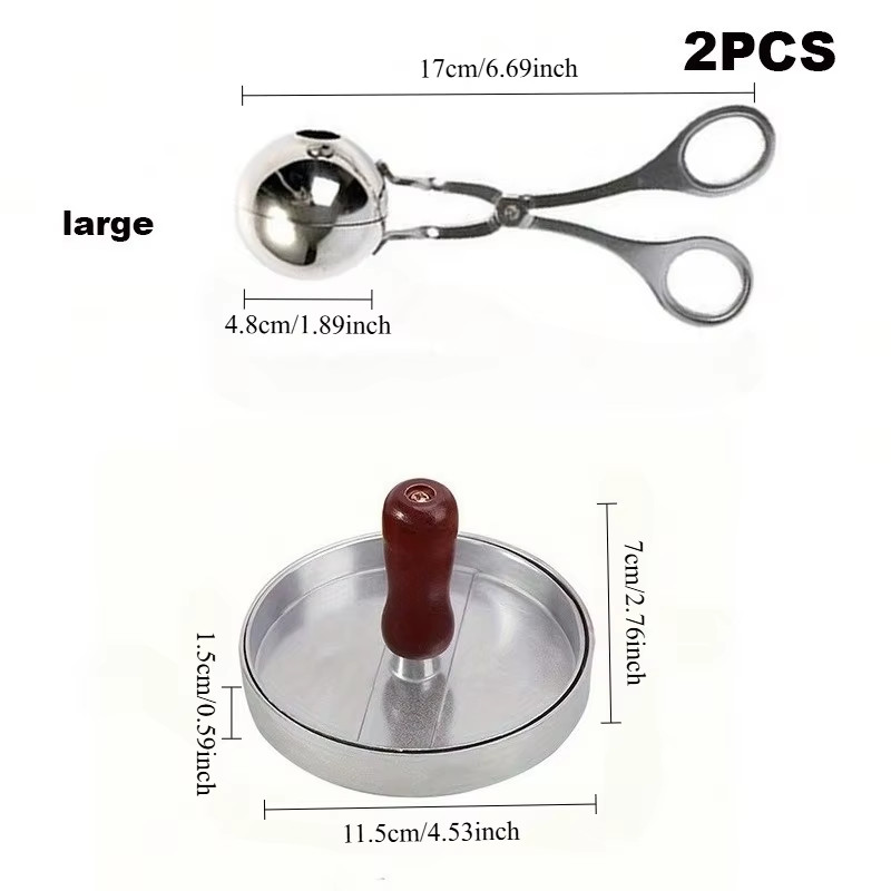 Non-Stick Aluminum Burger Press - Perfect Beef & Veggie Patty Maker Tool gallery