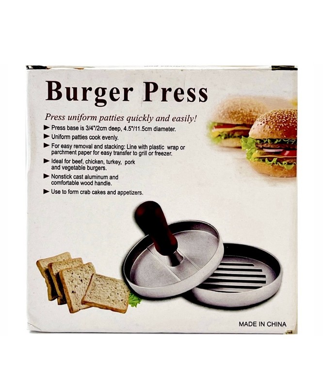 Hamburger Patty Maker Press Aluminum Wood Handle Burger/Crab Cake/Apps Mold NEW gallery