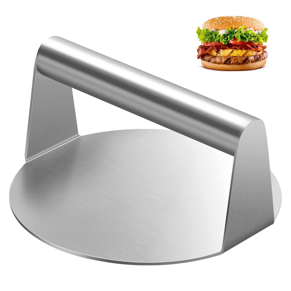 5.5 Inch Stainless Steel Burger Press Non Stick Smash Hamburger Press for BBQ