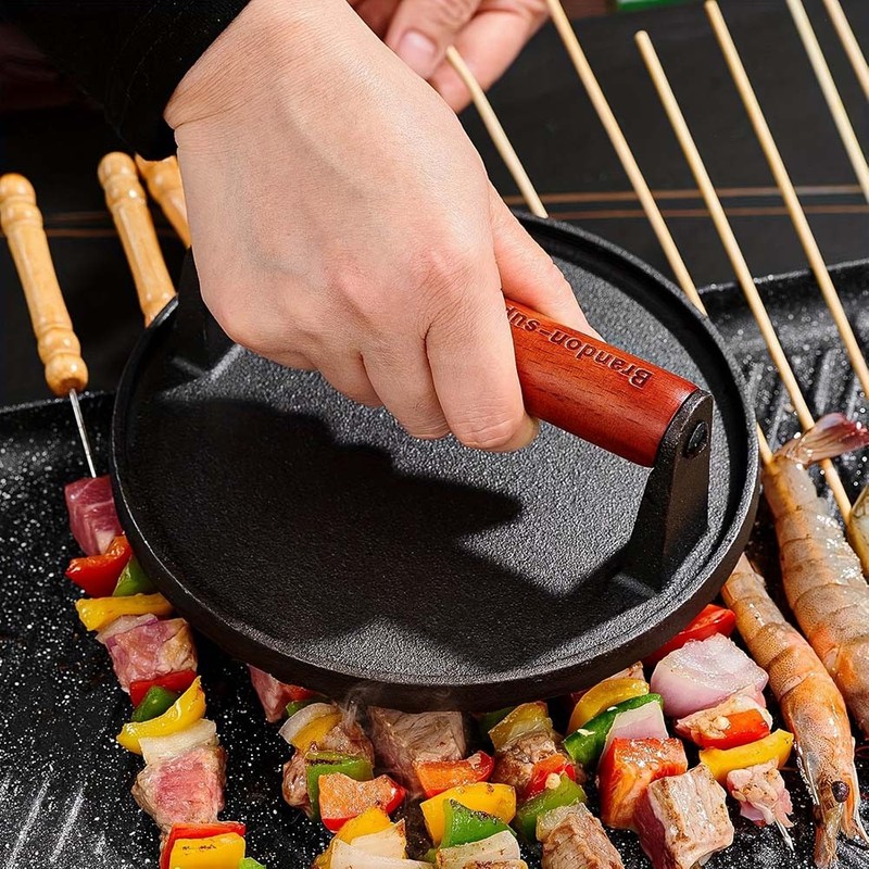 Hamburger-Pressing Heat-Resistant Home-Use 2-Piece Cast Iron Hamburger Press Set gallery