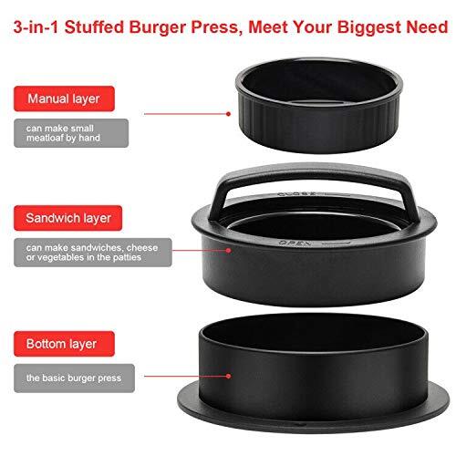 3 in 1 Burger Press Kit Includes Patty Maker and Hamburger Paper Ideal for BBQ gallery