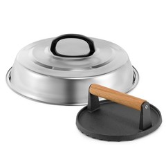 BBQ Accessories 12 Inch Round Stainless Steel Basting Cover – Cheese Melting