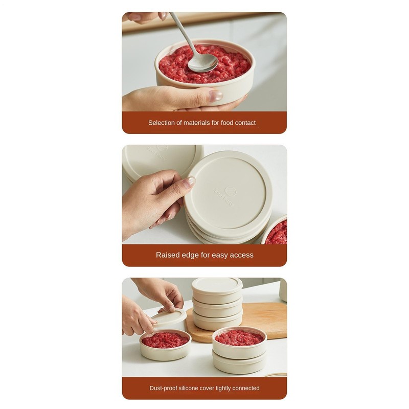Burger Patty Storage Non Stick Silicone Food Storage Box Burger Patty gallery