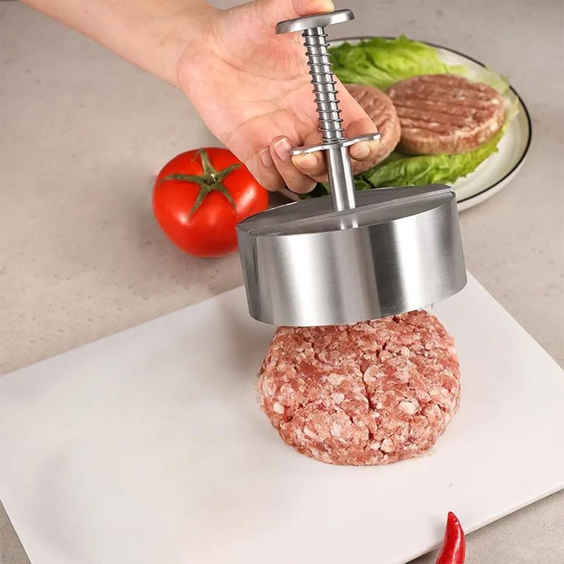 Manual Burger Patty Press Stainless Steel for DIY Juicy Meat Patties at Home gallery