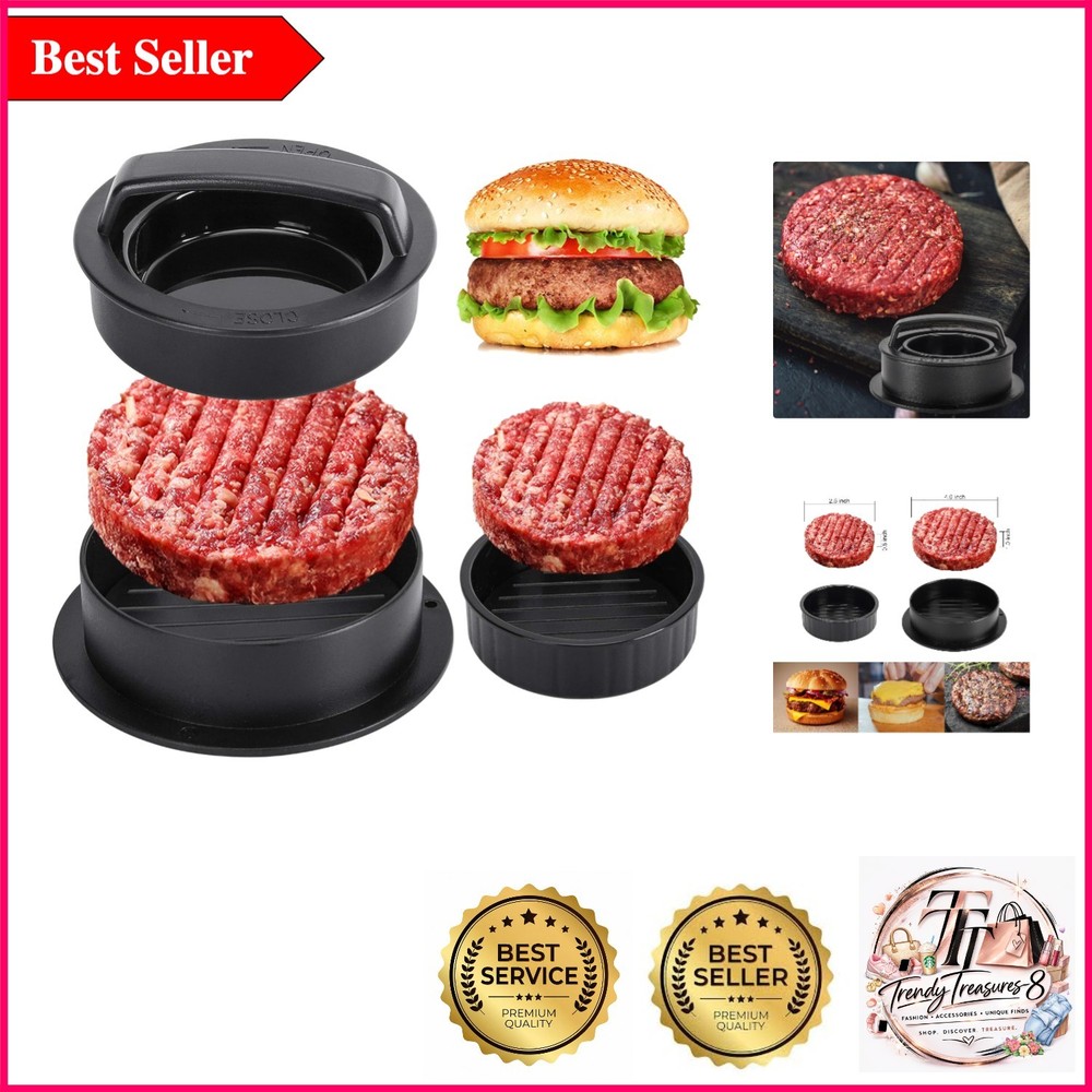 3-in-1 Non-Stick Hamburger Patty Maker & Stuffed Burger Press