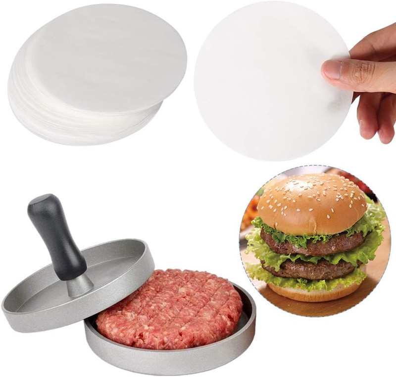 Hamburger Patty Paper round 5.5 Inch, Set of 200, Non Stick Patty Paper Sheets f gallery