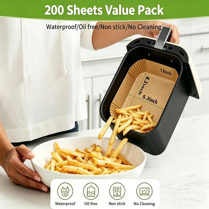 Air Fryer Liners for Bella 4Qt Slim Liners, 8.3 Inch Rectangle gallery