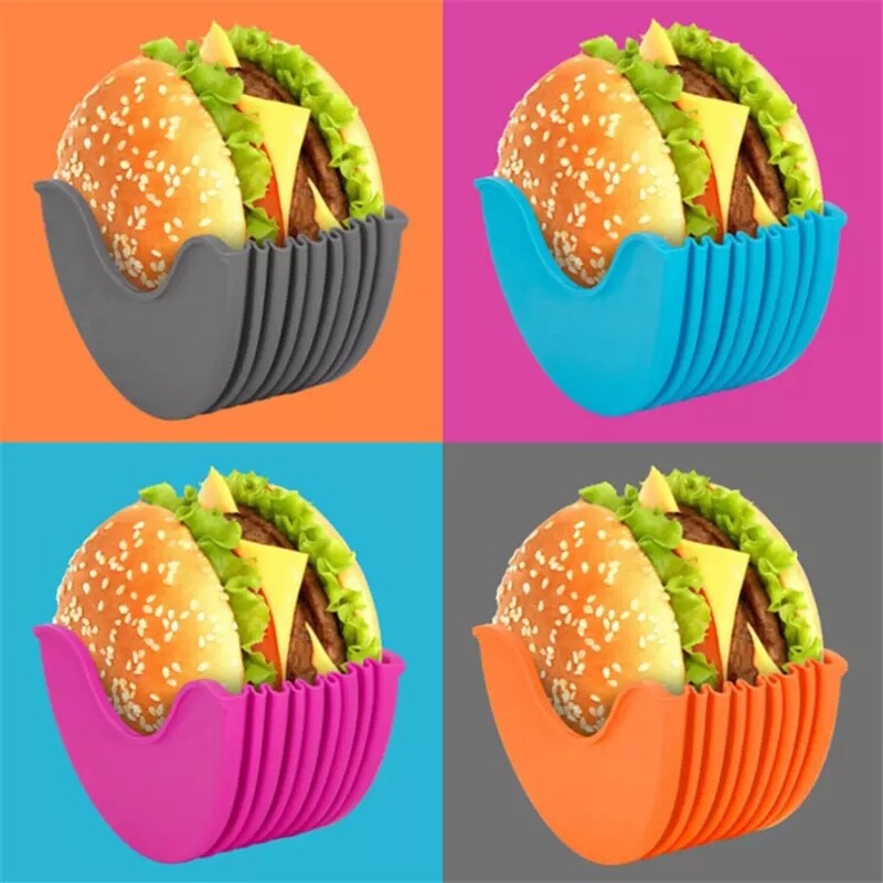 1 Piece Burger Buddy Box Hamburger Silicone Shell Hygienic Reusable Holder gallery