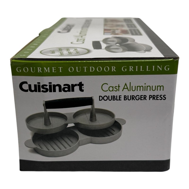 NEW in box Cuisinart Double Burger Press Cast Aluminum Nonstick Gray gallery
