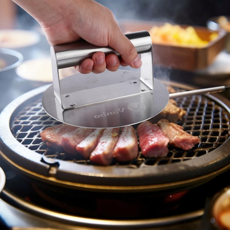 Smashed Burger Press, Make Perfectly Crispy Smashed Burgers Stainless Steel P... gallery