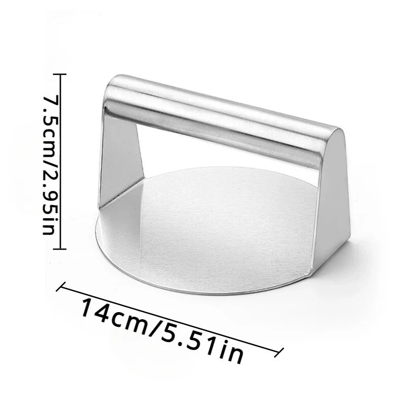 Stainless Steel Burger Press Patty Maker Round Meat Masher for Grill & Kitchen gallery