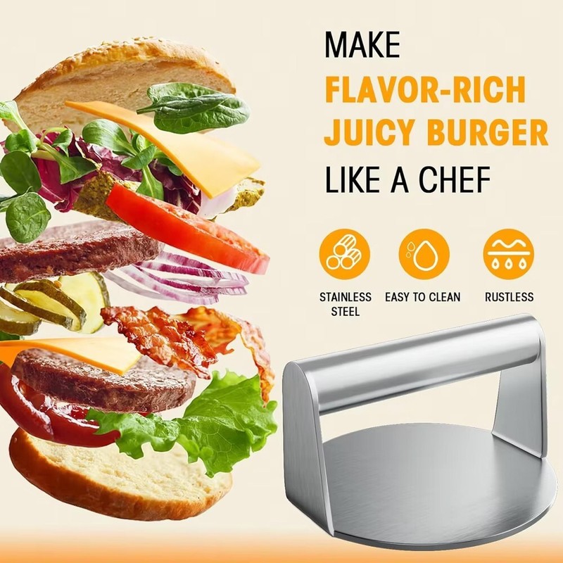 Meat Press for Hamburger Stainless Steel Circular Square Burger Patty Maker gallery
