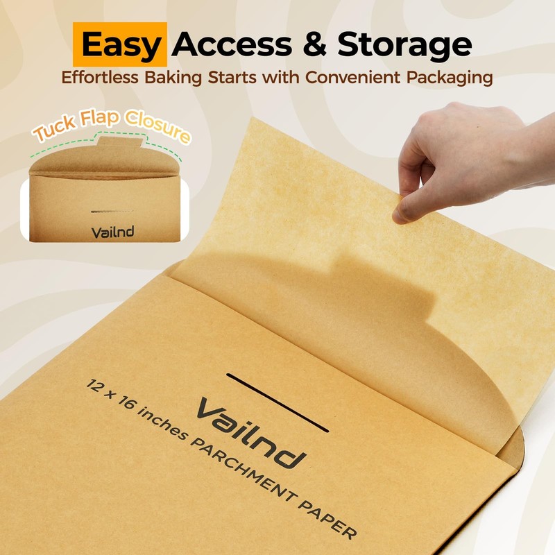Vailnd 220 Pcs Unbleached Parchment Paper Sheets 12'' x 16'', Natural Brown gallery