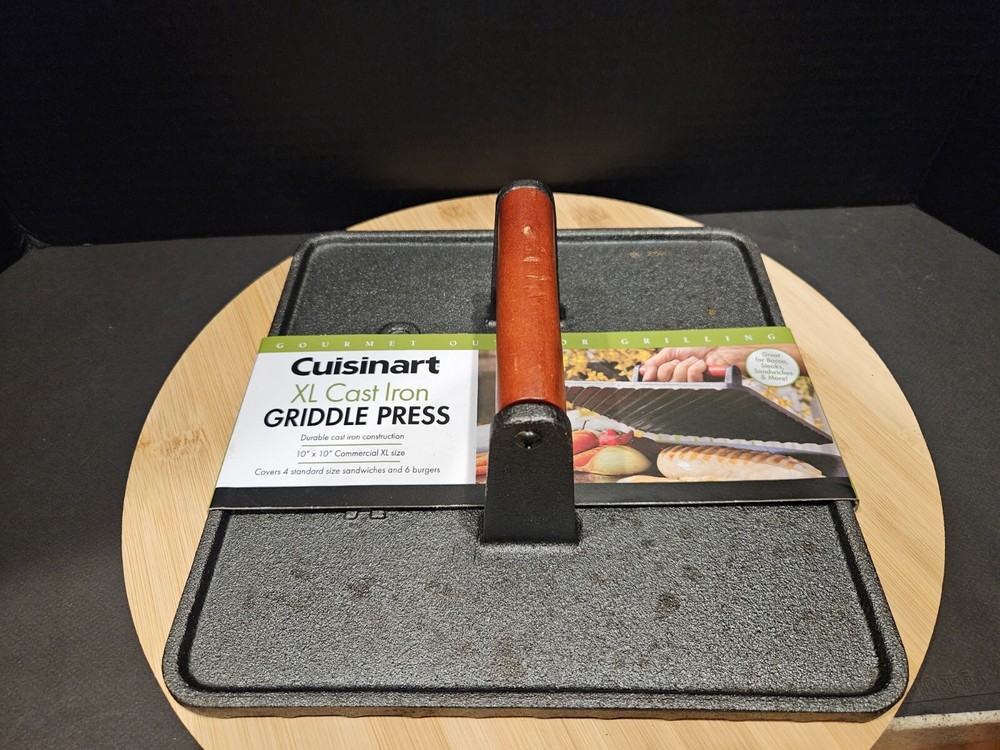 Cuisinart Commercial XL Cast Iron Griddle Press Black 10 x 10 911222 CGPR-223