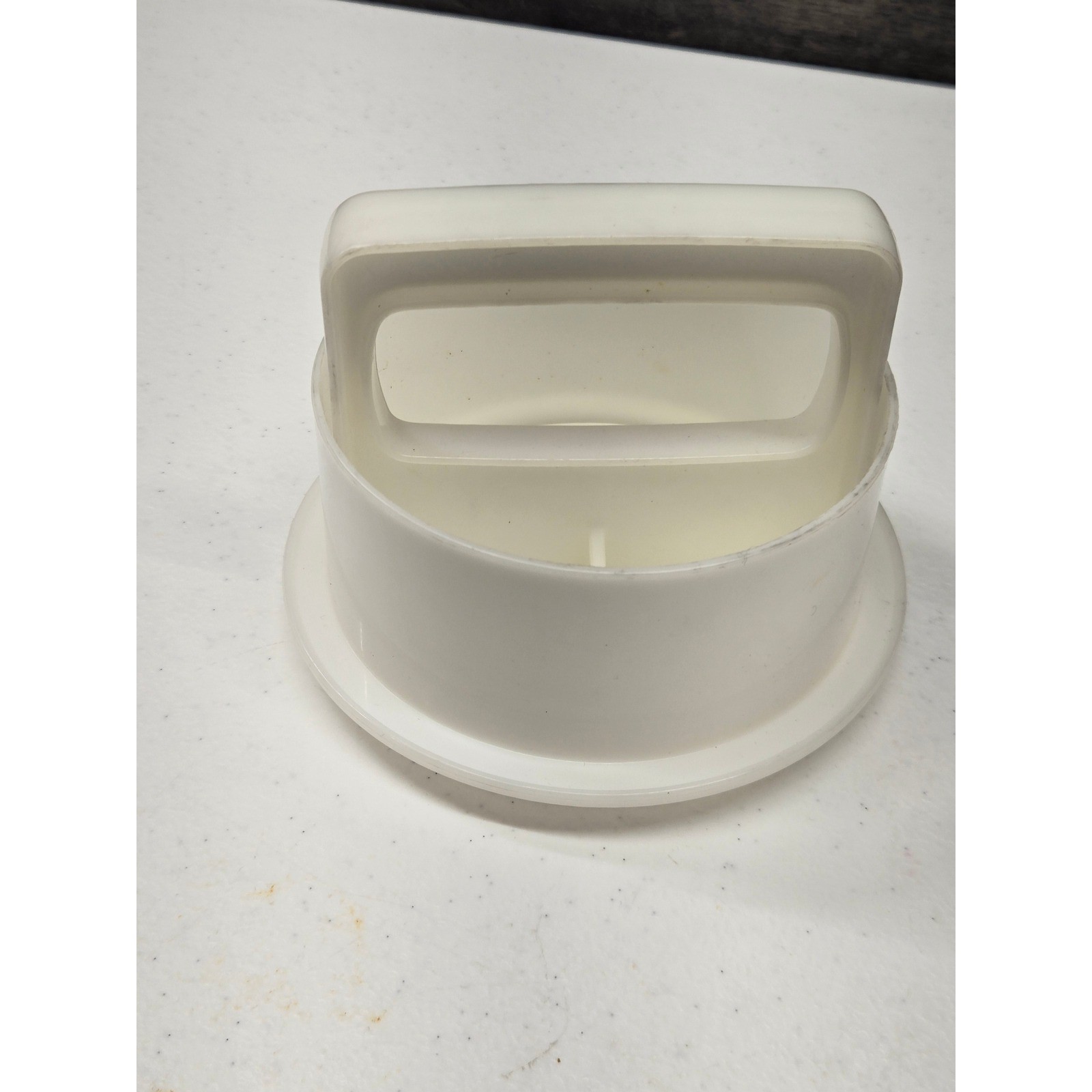 Vintage Tupperware Hamburger Press Patty Maker Set White 2 Piece Kitchen Tool gallery