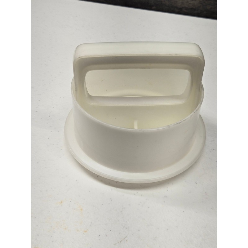 Vintage Tupperware Hamburger Press Patty Maker Set White 2 Piece Kitchen Tool gallery