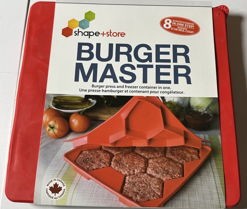 Shape + Store Burger Master 8 IN 1 - Burger Press & Freezer Container Silicone