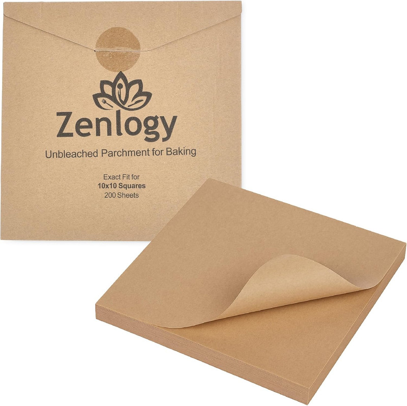 10X10 Parchment Paper Squares (200 Sheets), Unbleached, High Heat, Non-Stick, Pr gallery
