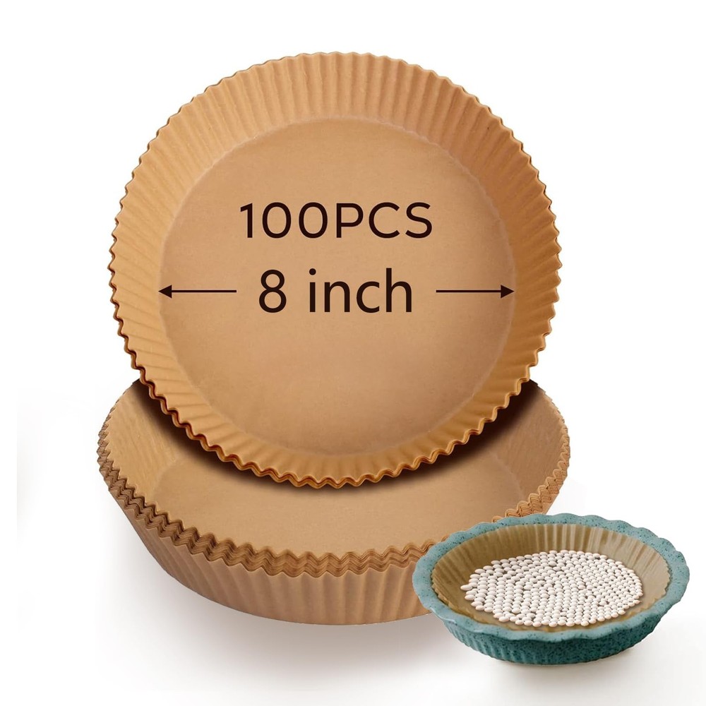 100pcs Parchment Paper for Pie Weights and Pans, Crust 9, Wood color
