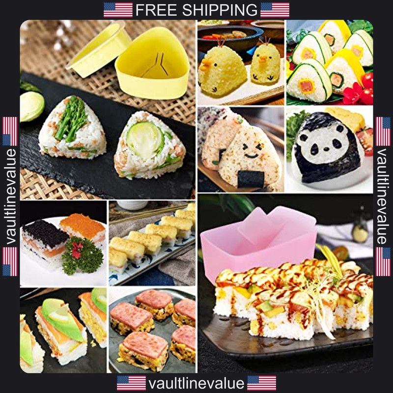 Onigiri mold 3 pack musubi press maker triangle rice ball bento lunch home DIY gallery