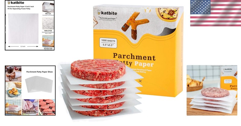 Durable 1000 Pcs Patty Paper, Non-Stick, Grease-Proof and Temperature Resistant gallery