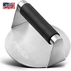 FANGSUN Burger Press with Heat-Resistant Handle, 5.8 Inch Stainless Steel Burger