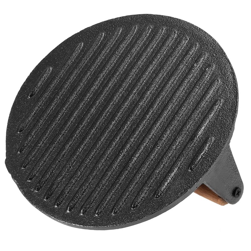 2 Pack 7 Inch Black Cast Iron Grill Press Round Heavy Weight Bacon Press with... gallery
