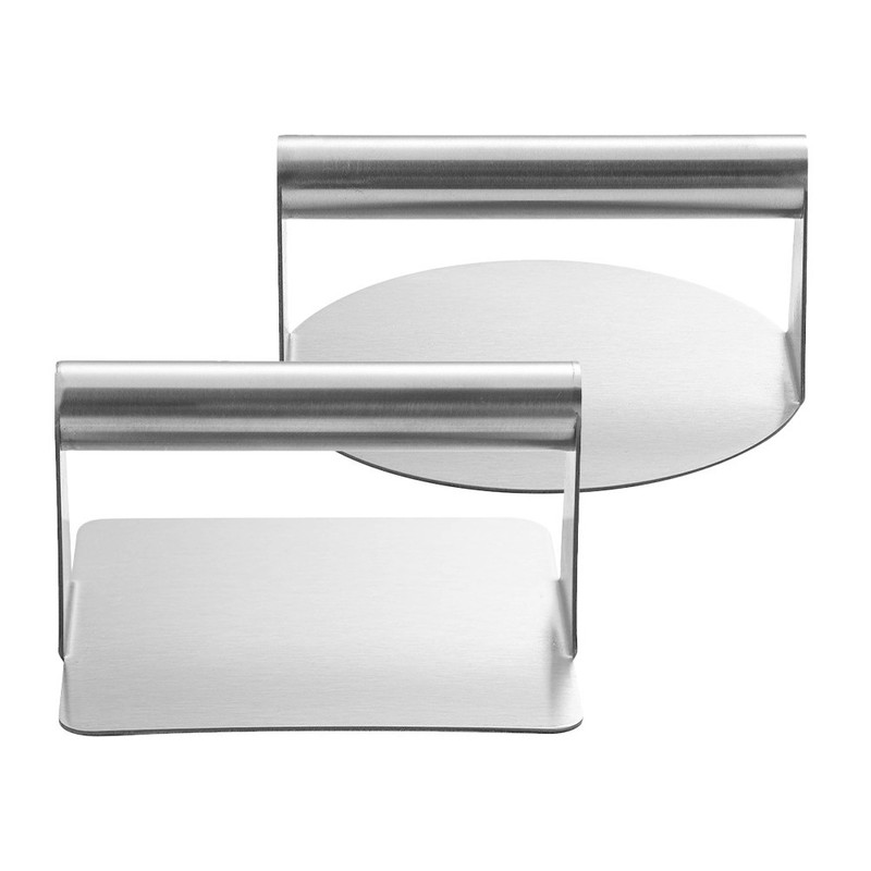 2 Pcs Stainless Steel Burger Smasher Hamburger Patty Maker Press gallery