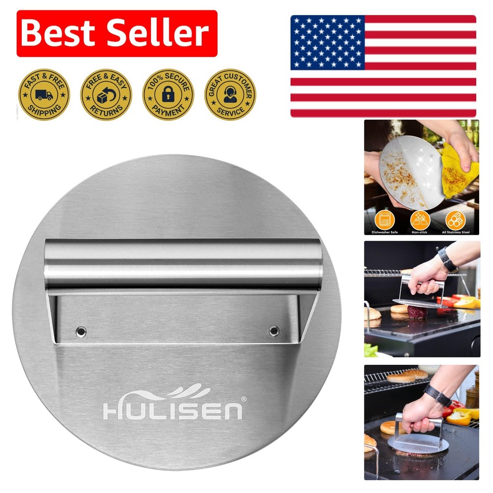 Dishwasher Safe Burger Press - 6.2 Inch Round Smasher for Healthy Grilling