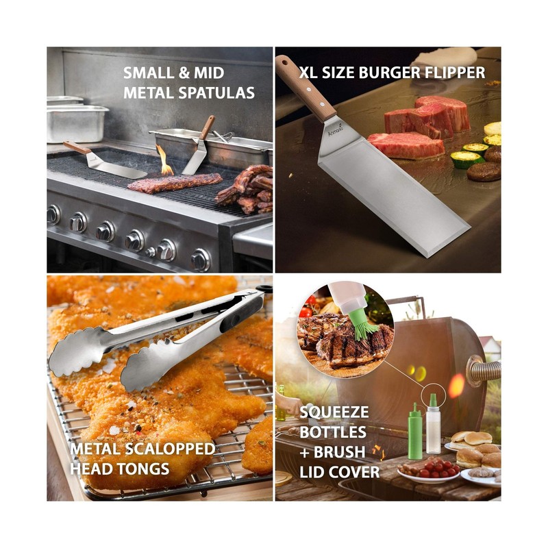 Metal Spatula Set of 6 - Griddle Accessories kit - Grill Flat Spatu... Fast Ship gallery