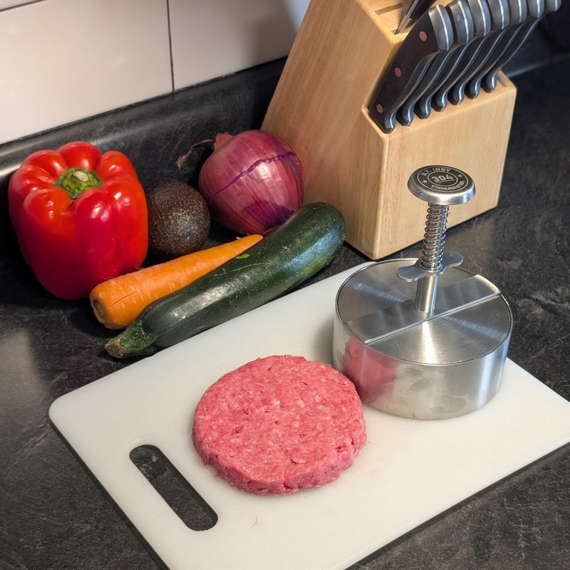 A.T. Indy Burger Patty Maker 4.5in_304 Stainless Steel_ Press Silver gallery