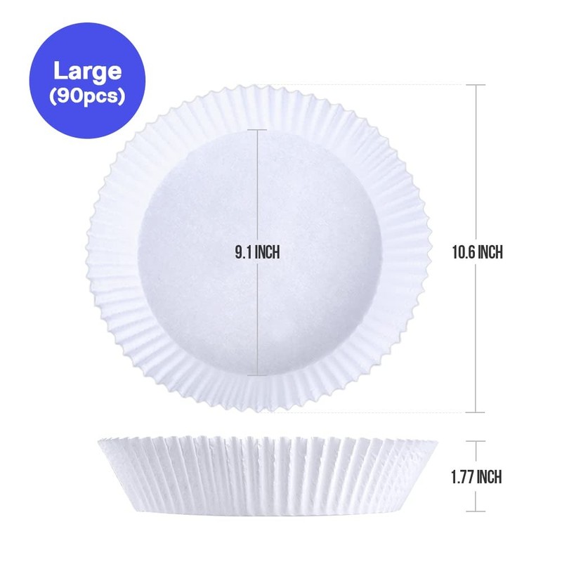 CLEANWRAP Air Fryer Disposable Paper Large 9.1in(23cm)*1.77in(4.5cm), White gallery