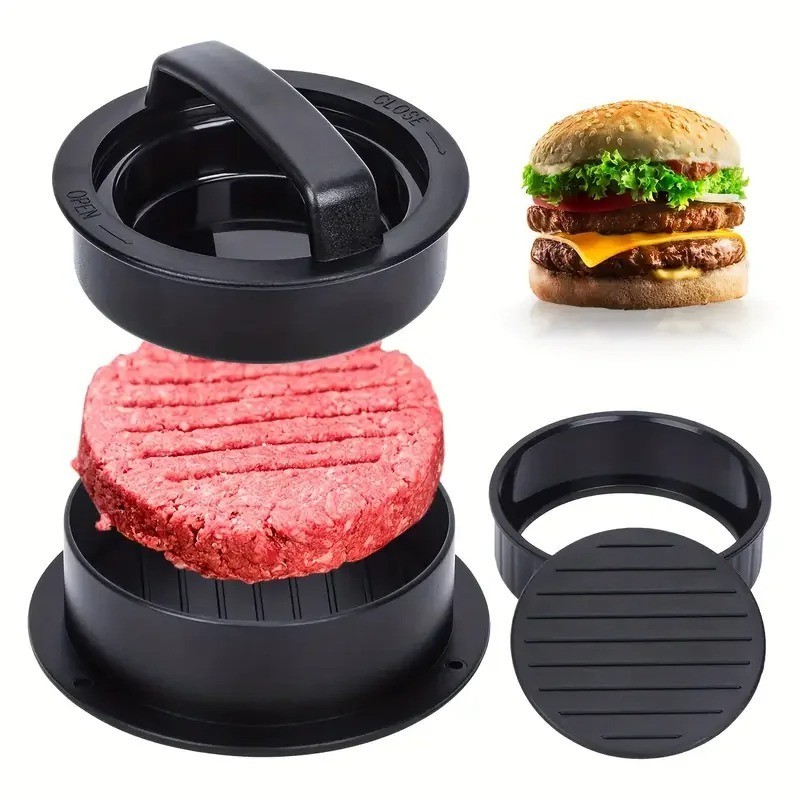 Non Stick Stuffed Burger Press Hamburger Patty Molds Maker Sliders Kitchen BBQ gallery