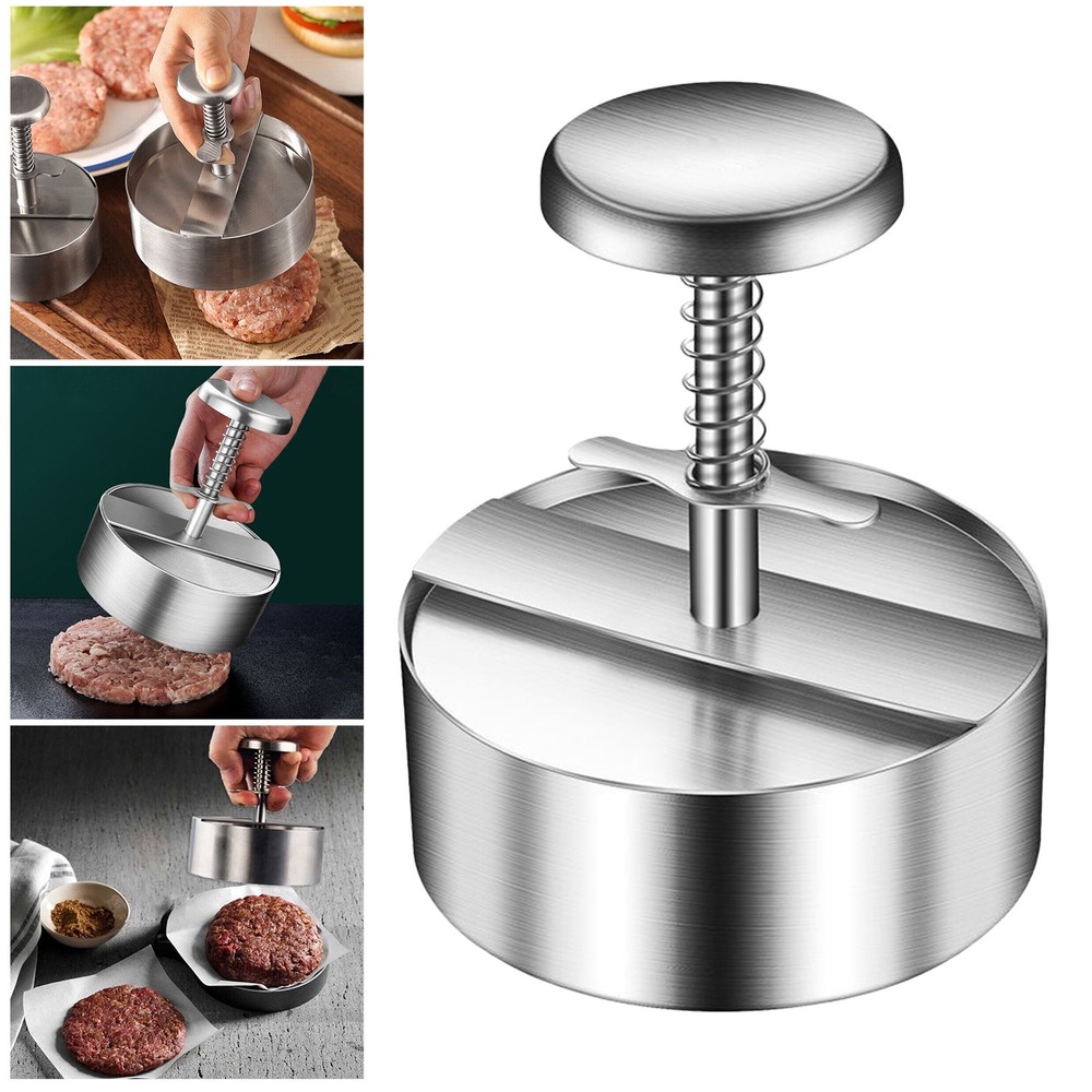 Stainless Steel Adjustable Hamburger Patty Maker Non Stick Patty Making 8.9-14Uy