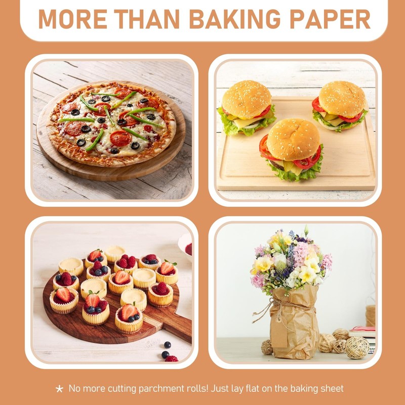 200 Pcs Large Parchment Paper Sheets for Baking, 13 x 18 13 x 18 Inch, Browm gallery