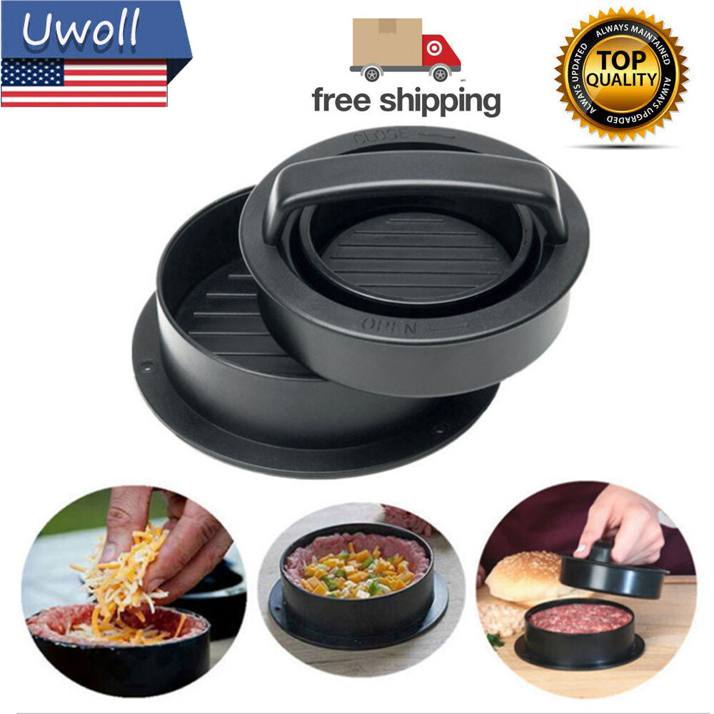 Non Stick 3-In-1 Stuffed Burger Press Hamburger Patty Mold Maker Slider BBQ gallery