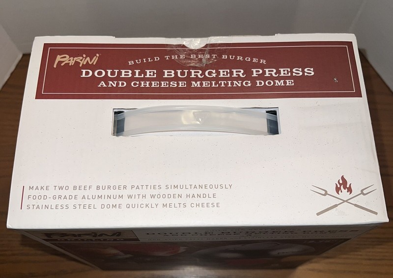 Parini Grilling Double Non-Stick Burger Press & Cheese Melting Dome 8.75" NIB gallery