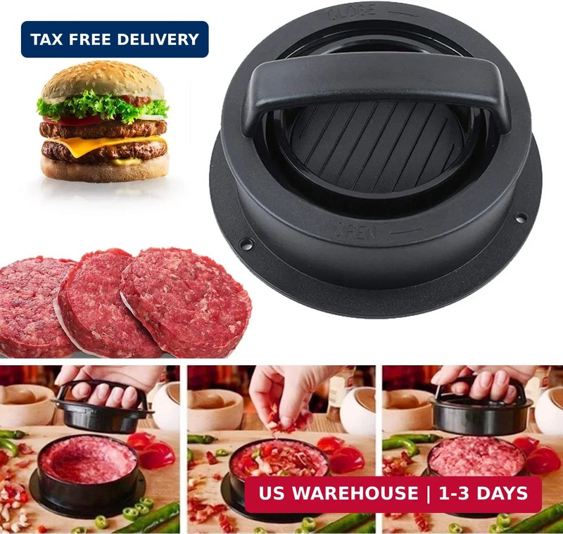 Burger Press, Hamburger Press Patty Maker With 100Pcs Hamburger Patty Paper, 3 i gallery