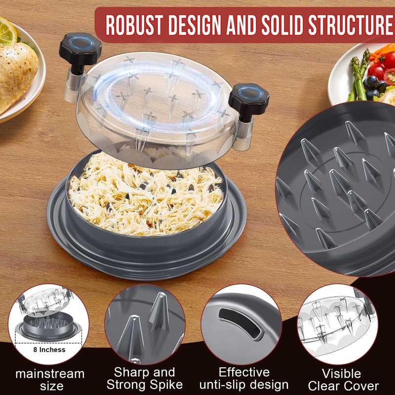 SoulLife Chicken Shredder 8 Inches, Breast Tool, Large, Gray gallery