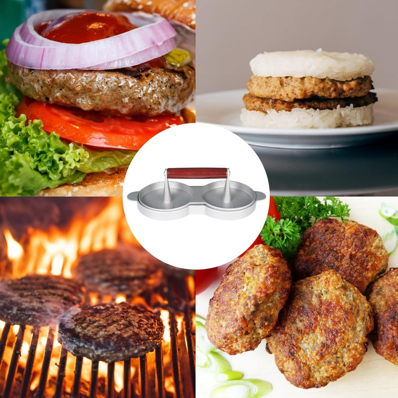 KIGI Double Non-Stick Stuffed Burger Press Hamburger Patty Maker for Meat Beaf ( gallery