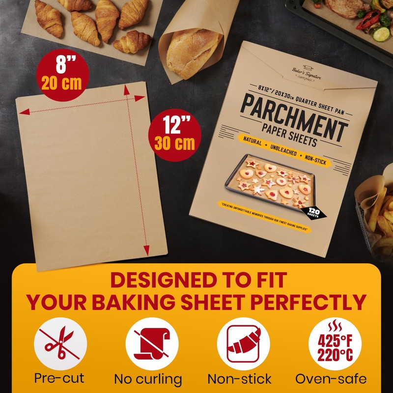 Quarter Sheet Pans 8x12 Inch 8" x 12" - 120 Pack, Unbleached Natural Brown gallery