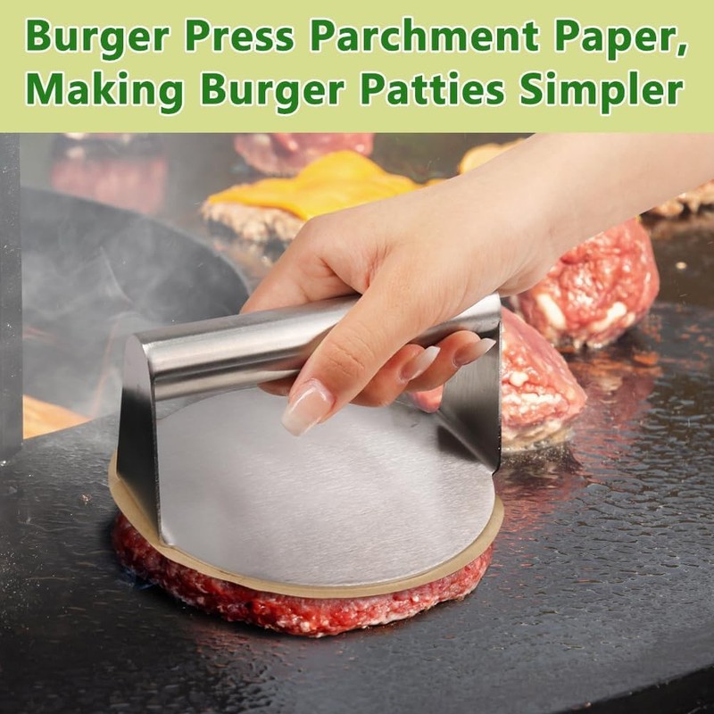 7 Inch Parchment Paper Rounds Set of 200 Hamburger Patty Paper/Burger Press gallery