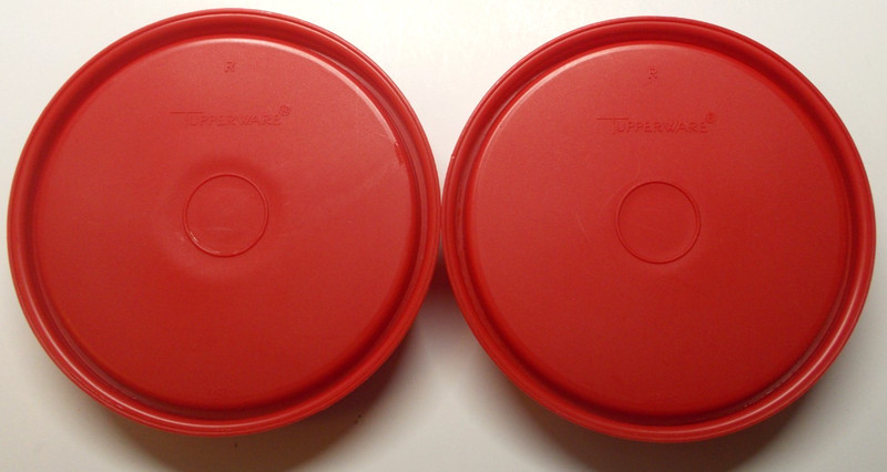Tupperware 1/3 Pound Hamburger Press 1926 with 2 Stackers & Lid gallery