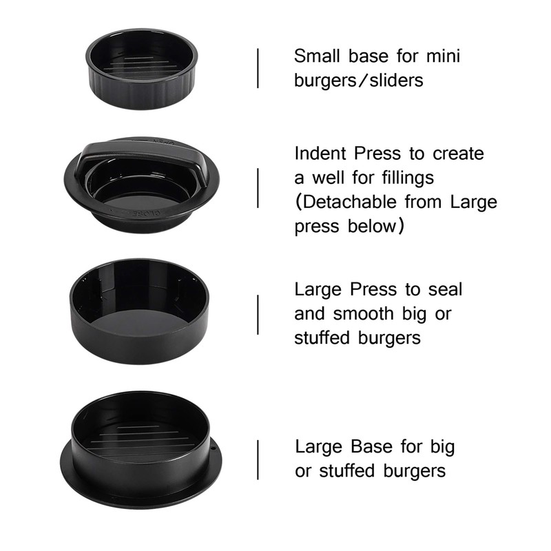 3 in 1 Hamburger Press Patty Maker Non-Stick Burger Mold for Stuffed Sliders gallery
