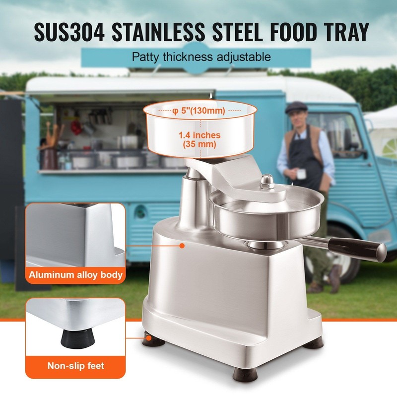 Food-Grade Burger Patty Maker, 130mm Stainless Press, 5inch Forming Tool gallery