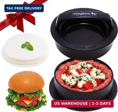 Meykers Burger Press – 3-in-1 Hamburger Patty Maker with Non-Stick Mold and 100