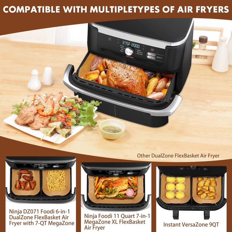 Air Fryer Liners Disposable 150Pcs for DZ071 BEIGE, 150Pcs（L*50pcs+S*100pcs) gallery