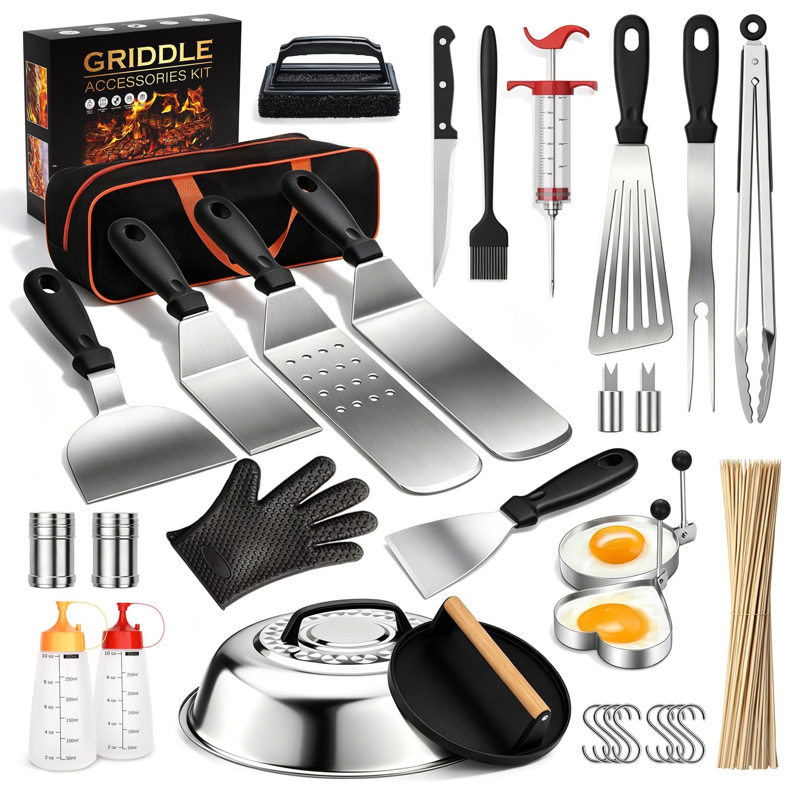 134 Pcs Griddle Accessories Kit, Perfect Hibachi Flat Top Grill Tools for Bla... gallery