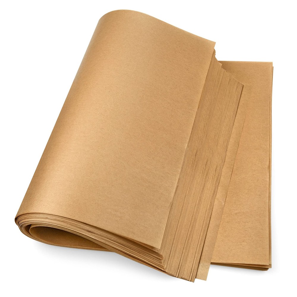 DISSKNIC 100PCS Unbleached Parchment Paper for Air Fryer 9×13in-100ps, Brown
